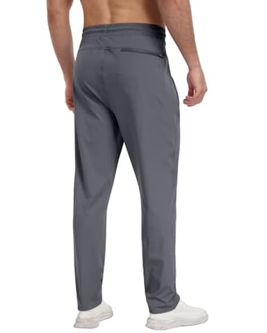 3 Pack Mens Athletic Sweatpants with Zipper Pockets,Workout Gym Joggers Pants for Men Running Jogging Pants-BlackDark GrayNavy-L - Image 4