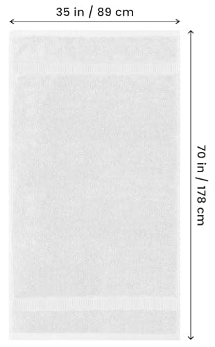 Utopia Towels Luxurious Jumbo Bath Sheet 2 Piece, 600 GSM, 35 by 70 Inches, 100% Ring Spun Cotton, Highly Absorbent and Quick Dry Extra Large Bath Towel, Super Soft Towel, White - Image 2