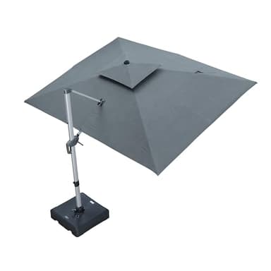 PURPLE LEAF 9' X 12' Cantilever Outdoor Patio Umbrella Large Heavy Duty 360° Rotation Double Top Offset Rectangular Umbrellas for Backyard Deck Pool, Cast Slate - Image 2