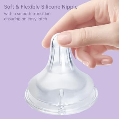4 Count Bottle Nipples Compatible with Lansinoh NaturalWave Bottle, Soft and Durable Silicone Bottle Nipples, BPA-Free Replacement Bottle Nipple S - Image 3