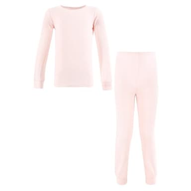 Hudson Baby Unisex Baby Thermal Long Underwear Set, Soft Pink, 2T - Image 1
