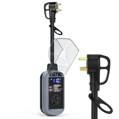 ALIESTFDNO Smart RV Surge Protector 30 Amp 10000 Joules with High/Low Voltage Protection, RV Circuit Analyzer Full Protection, Upgraded Waterproof RV Adapter Plug for Camping Travel Trailer - Image 1