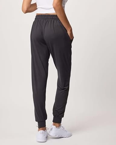 Real Essentials Women's Lounge Jogger Soft Teen Sleepwear Pajamas Fashion Loungewear Yoga Pant Active Athletic Track Running Workout Casual wear Ladies Yoga Sweatpants Pockets, Set 5, XL, Pack of 3 - Image 3