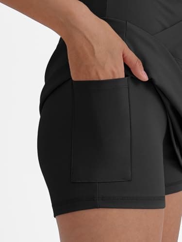 AUTOMET Womens Tennis Skirts with Shorts Underneath Mini Athletic Golf Skorts 2025 Workout Summer Outfits with Pockets Black XL - Image 5
