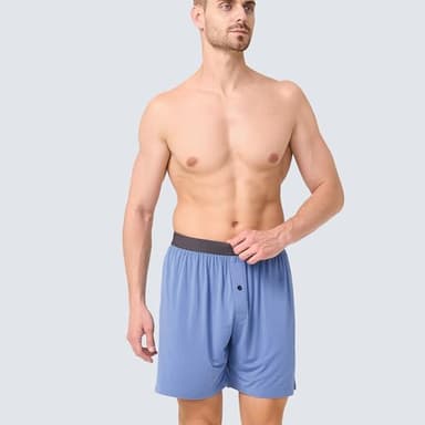BAMBOO COOL Men's Pajama Shorts Mens Sleep Shorts Soft Breathable Lounge Comfy Sleepwear Pajamas Bottoms with Pockets 2 Pack - Image 2