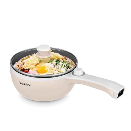 Dezin Hot Pot Electric Upgraded, Non-Stick Sauté Pan, Rapid Noodles Electric Pot, 1.5L Mini Portable Hot Pot for Steak, Egg, Fried Rice, Ramen, Oatmeal, Soup with Power Adjustment - Image 1