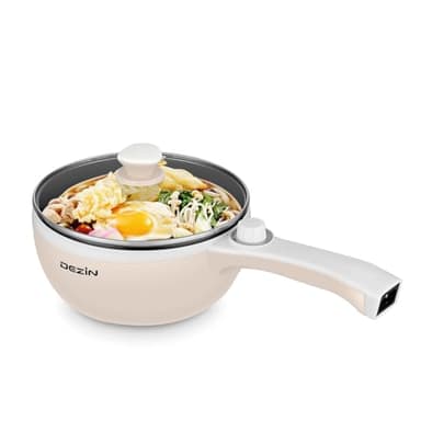 Dezin Hot Pot Electric Upgraded, Non-Stick Sauté Pan, Rapid Noodles Electric Pot, 1.5L Mini Portable Hot Pot for Steak, Egg, Fried Rice, Ramen, Oatmeal, Soup with Power Adjustment - Image 1