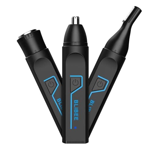 Ear and Nose Hair Trimmer for Men Women, 3-in-1 Professional Painless USB Rechargeable Eyebrow Trimmer, Nose Hair Trimmer for Men, Facial Hair Remover with Powerful Motor, Black - Image 1