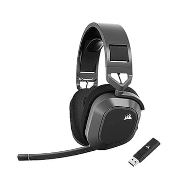 Corsair HS80 MAX Wireless Multiplatform Gaming Headset with Bluetooth – Dolby Atmos – Broadcast Quality Microphone – iCUE Compatible – PC, Mac, PS5, PS4, Mobile – Steel Gray - Image 1