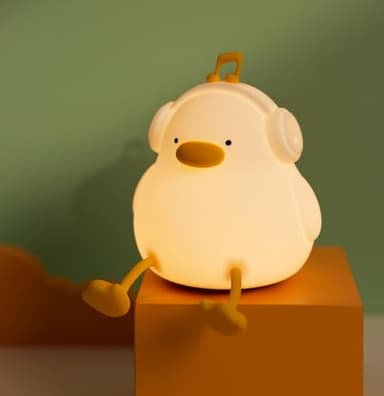 DREAMING MY DREAM Cute Duck Night Light,LED Squishy Novelty Duck Lamp,3 Level Dimmable Soft Silicone Nursery Nightlight,Night Light for Toddler Baby Kids Decor,Cool Gifts for Duck - Image 1