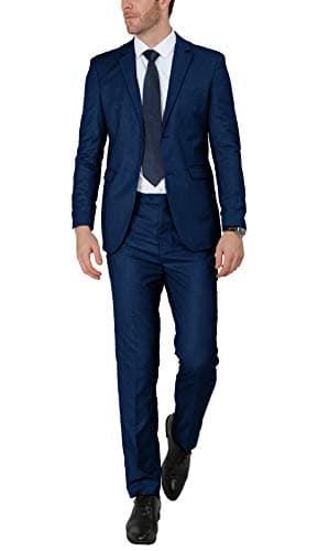 WEEN CHARM Men's Suits Regular Fit 2 Piece Wedding Tuxedo Two Button Groom Prom Party Solid Blazer Pants Suit Set - Image 1
