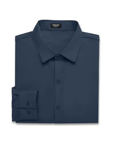COOFANDY Men's Wrinkle Free Shirts Long Sleeve Slim Fit Dress Shirt Casual Button Down Shirt Dark Blue - Image 6