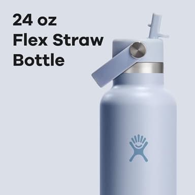 Hydro Flask Water Bottle - Insulated Stainless Steel - Straw Lid, Non Spill, Leakproof 24 Oz Surf Blue - Image 3