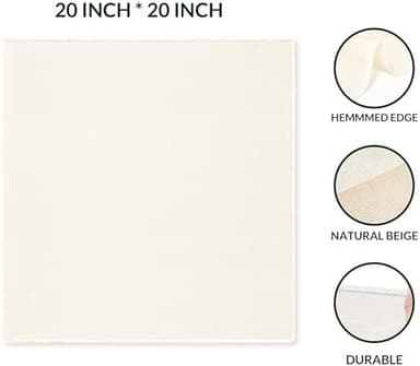 6-Pack Beige Cheesecloth, 20x20 Inch Hemmed Cheese Cloth for Straining, Reusable Unbleached Cotton Strainer for Cooking, Baking, Juicing, and Cheese Making (Grade 100 - Image 3