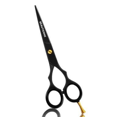BEAUTICONE Hair Cutting Scissors | 6.5 Inch Professional Stainless Steel Barber Shears | Hairdressing Scissors | Smooth & Sharp Edge Blades - for Men/Women (Fix Screw Cutting Black) - Image 1