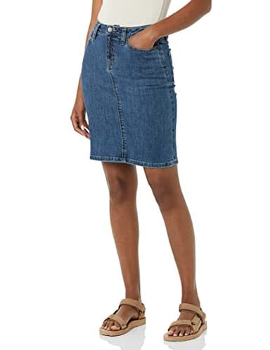 Amazon Essentials Women's Classic 5-Pocket Denim Skirt (Available in Plus Size), Medium Wash, 28 Plus - Image 4