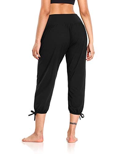 DIBAOLONG Womens Yoga Pants Capri Loose Workout Sweatpants Comfy Lounge Joggers with Pockets Black M - Image 5