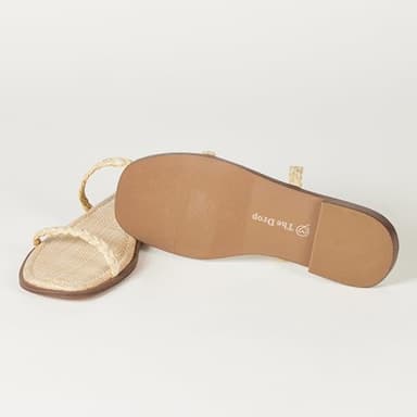 The Drop Women's Paris Square Toe Two Strap Flat Sandal, Braided Strap Raffia, 9.5 - Image 4