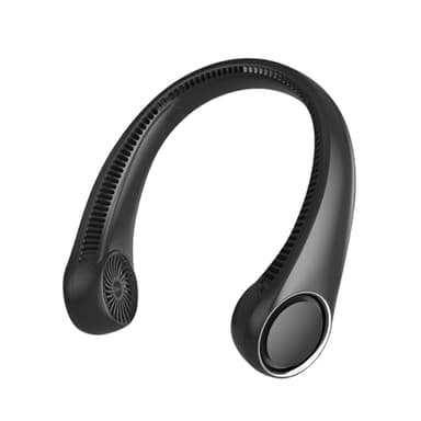 Portable Neck Fan, Hands Free Bladeless, 360° Cooling Personal Fan,Wearable Quiet Fan for Outdoor Indoor, Birthday Gifts for Men Women Mom Dad, 4000mAh Battery USB Rechargeable, 3-Speeds(Black) - Image 1