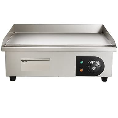 VEVOR Commercial Electric Griddle, 22", 1600W Countertop Flat Top Griddle, Stainless Steel Teppanyaki Grill w/Iron Cooking Plate, 122-572℉ Adjustable Temp Control 2 Shovels & Brushes, 110V - Image 10