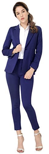 Marycrafts Women’s Two Piece Suits – Business Blazer Pant Suit Set for Work, Professional Outfit, Office Wear, Formal Business Attire 8 Navy - Image 9