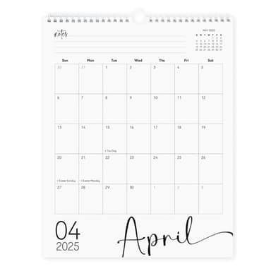 Modern Vertical Wall Calendar 2025-18 Month Calendar January 2025 to June 2026, 11x13.5 Inches Cursive Font Design with Spiral Twin-Wire Binding - Image 1