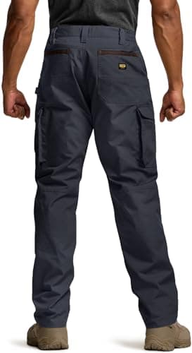 CQR Men's Quick Dry Work Pants, Water Resistant Outdoor Tactical Pants, Lightweight Stretch Cargo Hiking Pants, Work Pants Police Navy, 30W x 32L - Image 2