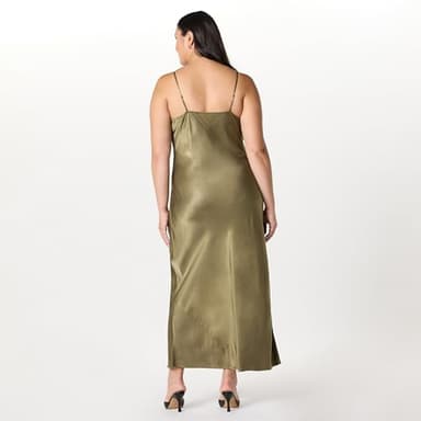 The Drop Women’s Lana Maxi Slip Dress, Bronze Olive, S - Image 6