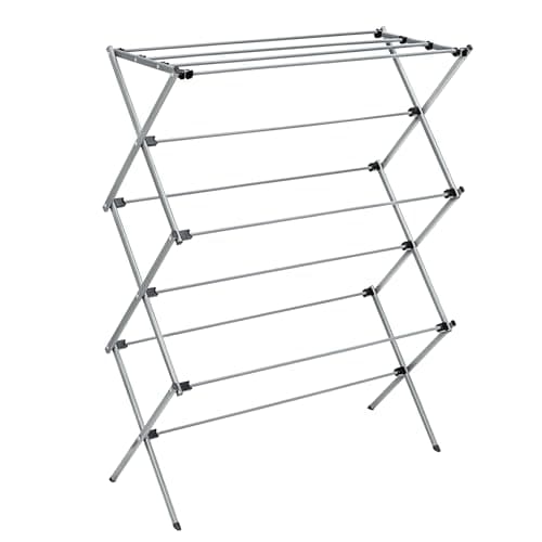 Honey-Can-Do Collapsible Laundry Drying Rack, Sturdy Steel, Foldable & Portable Clothes Drying Rack, Space-Saving Design, Indoor & Outdoor Drying, Ideal for Laundry Room 50lb Capacity, Silver - Image 1