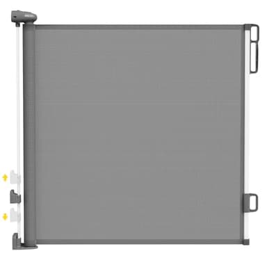 Babepai Retractable Baby Gates for Stairs, Dog Gates for Doorways, Mesh Baby Gate Extends to 54" Wide 34" Tall, Pet Gate Indoor Use for Hallways, Porch, Patio, Outdoor - Gray - Image 1