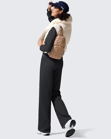 G4Free Wide Leg Sweatpants Women High Waisted Fleece Lined Pants with Pockets Winter Pants Casual Workout Work Dressy Outfit (Black,M,29") - Image 7