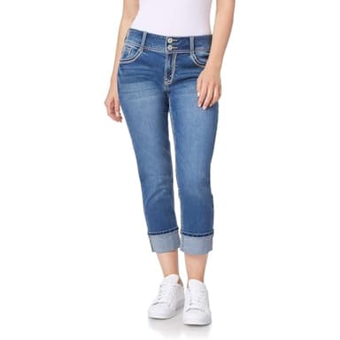 WallFlower Women's Luscious Curvy 23.5'' Crop Mid-Rise Insta Stretch Juniors (Standard and Plus), Christie, 7 - Image 3
