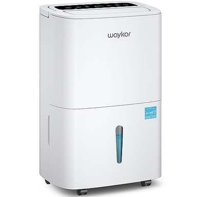 Waykar 80 Pints Energy Star Home Dehumidifier for Spaces up to 5,000 Sq. Ft at Home, in Basements and Large Rooms with Drain Hose, Handle, Auto Defrost and Self-Drying. - Image 1