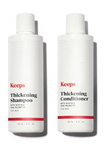 Keeps Hair Regrowth Shampoo & Conditioner Set for Fuller, Thicker Looking Hair - Thinning & Regrowth Haircare Products for Men - DHT Blocker - Infused with Biotin, Caffeine, & Saw Palmetto - Image 1