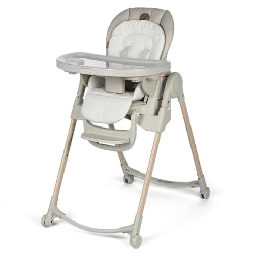 Maxi-Cosi Minla 6-in-1 High Chair for Babies & Toddlers, Portable Foldable Highchair, EcoCare Fabric, 9 Heights, 5 Reclines, 4 Tray Positions, Classic Oat - Image 1