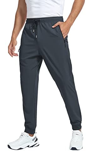 GAXIDES Sweatpants for Mens Joggers Lightweight Quick Dry Baggy Relaxed Fit Athletic Workout Track Hiking Elastic Pants with 3 Zipper Pockets Coldgrey XL/30 - Image 1