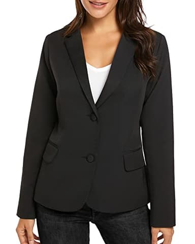 LookbookStore Casual Black Two Buttons Work Blazers for Women Office Jacket Suit Women's Trendy Blazers Suit Jackets 2025 Business Casual Outfits for Women Size Large Blazer Size 12 14 - Image 3