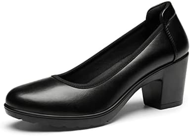 DREAM PAIRS Women's Chunky Closed Toe Low Block Heels Work Pumps Comfortable Round Toe Dress Wedding Shoes Nereida - Image 2