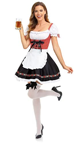 HiZiTi Oktoberfest Costumes Women Dirndl Dresses 2Pcs German Dresses for Oktoberfest Festival Bavarian Costume Beer Carnival S - Image 4