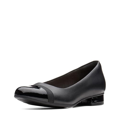 Clarks womens Juliet Monte Pump, Black Leather/Synthetic, 8.5 Wide US - Image 1