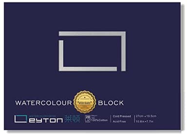 Non-Warping 100% Cotton Watercolor Paper Block - 20 Sheets of 160lb/350gsm Cold Press Water Color Art Supplies for Wet, Dry, and Mixed Media Painting, for Watercolor, Gouache, Acrylic (10.6 x 7.7'') - Image 1