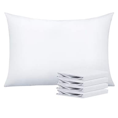 NTBAY Queen Pillowcase Set - 4 Pack Brushed Microfiber 20x30 Pillowcases - Soft, Wrinkle-Free, Fade-Resistant, Stain-Resistant, White Pillowcases with Envelope Closure - 20x30 Inches, White - Image 1