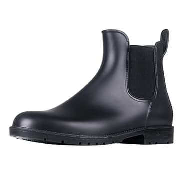 Asgard Women's Ankle Rain Boots Waterproof Chelsea Boots, Black 38 (Size 7.5) - Image 1