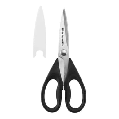 KitchenAid All Purpose Kitchen Shears with Protective Sheath Durable Stainless Steel Scissors, Dishwasher Safe, Soft Grip Comfort Handle, 8.72 Inch, Black - Image 1