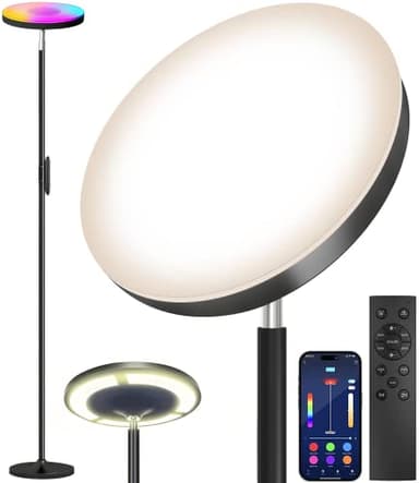 Keepsmile Double Side Lighting Led Floor Lamp with Remote Smart App 36W/2600LM Bright Tall Standing RGB Floor Lamp Angle Multicolor Dimmable Modern Floor Lamps for Livingroom Bedroom Office - Image 1