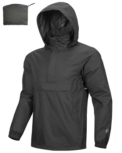Outdoor Ventures Men's Rain Jacket Waterproof Lightweight Packable Rain Pullover for Hiking Golf Running - Image 1