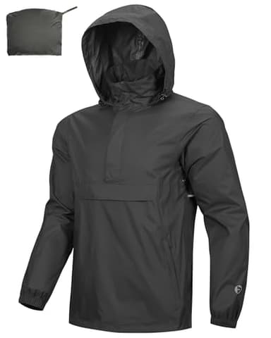 Outdoor Ventures Men's Rain Jacket Waterproof Lightweight Packable Rain Pullover for Hiking Golf Running - Image 1