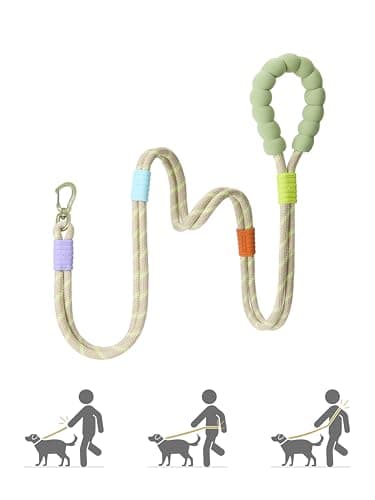 Maogoublue 5FT Dog Training Leash, Heavy Duty Nylon Rope Dog Leashes with 360° Swivel Aluminum Clip and Comfortable Padded Handle No Pull Reflective Leash for Medium Large Dogs - Image 1