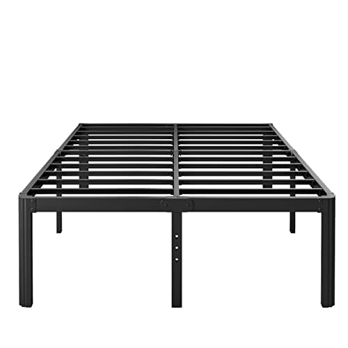 Hunlostten 18in Full Size Bed Frame No Box Spring Needed, Heavy Duty Metal Platform Bed Frame Full with Round Corners, Easy Assembly, Noise Free, Black - Image 1