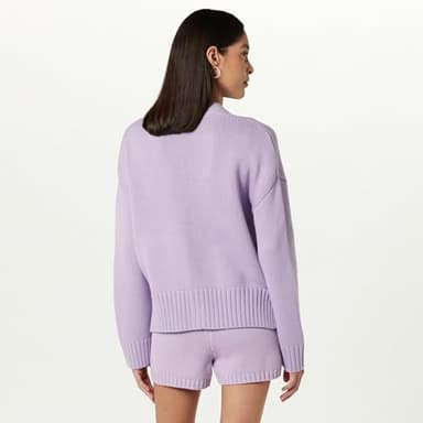 The Drop Women's Brigitte Cotton Blend Chunky Cardigan, Digital Lavender, M - Image 2